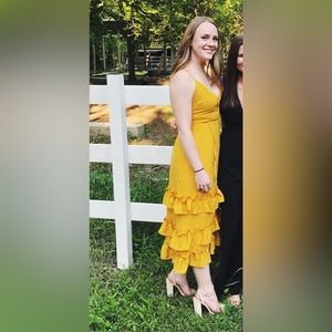 Lovers & Friends Yellow Wrap Dress